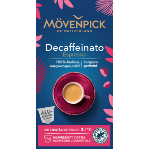 Кофе в капсулах MOVENPICK Decaffeinato Espresso 5/10, 10 капсул