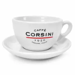 Ceașcă din porțelan pentru Latte Caffè Corsini cu farfurioară