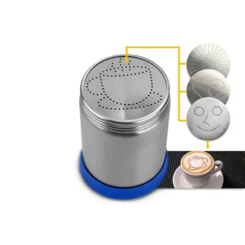 Set barista Motta – shaker pentru cacao și scorțișoară cu șabloane